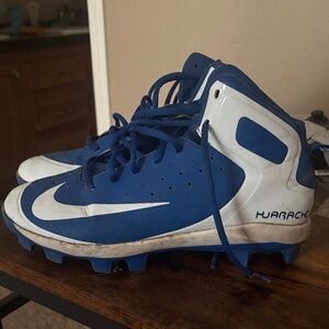Blue and White Huarache Cleats
